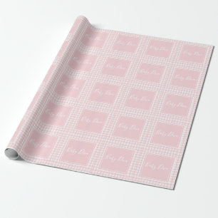 Pink Hahnentrittmuster Baby Diva Baby Dusche Geschenkpapier