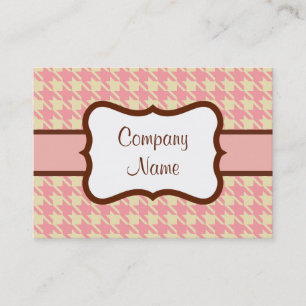 Pink Hahnentrittmuster Business Card Visitenkarte