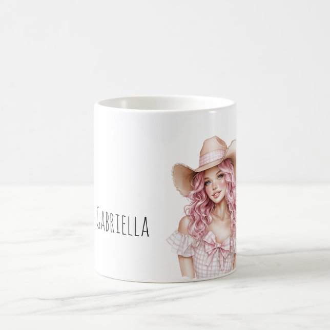 Pink Hair Cowgirl   Kaffeetasse (Mittel)