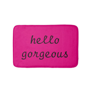Pink-"hallo herrliches" Bürsten-Buchstabe-Mädche Badematte
