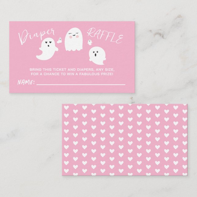 Pink Halloween Baby Diaper Raffel Begleitkarte (Vorne/Hinten)