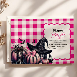 Pink Halloween Baby Duwer Raffle Diapper Begleitkarte