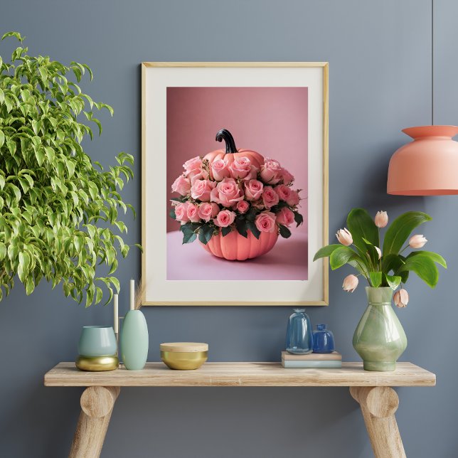 Pink Halloween Blumen Pumpkin Wall Art Poster (Von Creator hochgeladen)