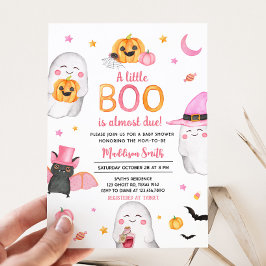 Pink Halloween eine kleine Boo Ghost Baby Dusche Einladung