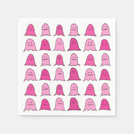 Pink Halloween Ghosts Serviette