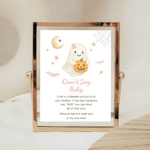 Pink Halloween Little Boo Don't Say Baby-Schild Poster