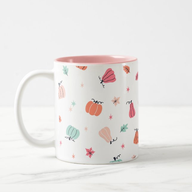 Pink Halloween niedliche Pumpkins Kaffee Tasse (Links)