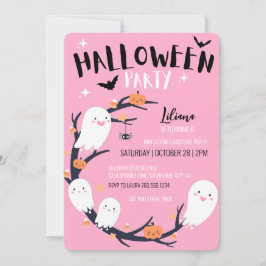 Pink Halloween Party Einladung