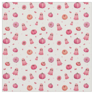 Pink Halloween Pumpkins Stoff