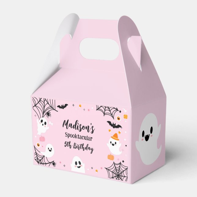 Pink Halloween Spooky Ghost Geschenkschachtel (Vorderseite)