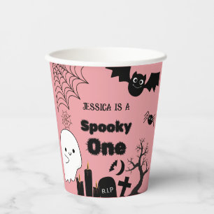 Pink Halloween Sppoky Eine erste Geburtstagsparty Pappbecher