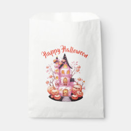 Pink Halloween Spuk Castle Gefälligetasche Geschenktütchen