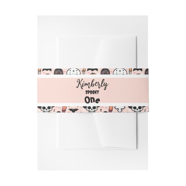 Pink Halloween Trick oder Behandeln von benutzerde Einladungsbanderole (Vorderseite Beispiel)