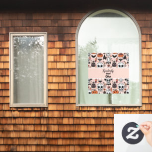 Pink Halloween Trick oder Behandeln von benutzerde Fensteraufkleber