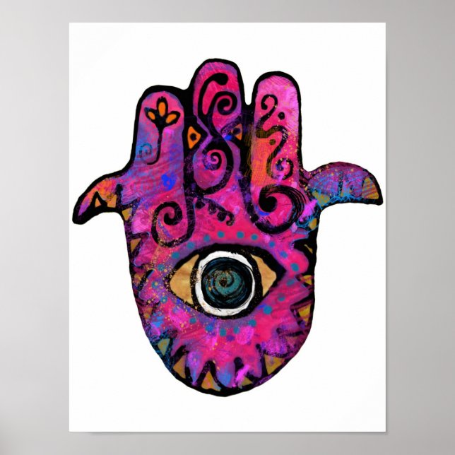 Pink Hamsa Poster (Vorne)