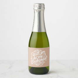 Pink Hand lettered Bridesmaid Proposal Champagne