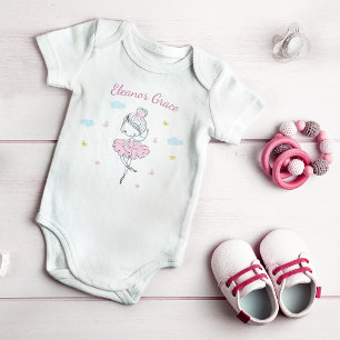 Pink Hand Painted Ballet Dancer Girl Bodysuit Baby Strampler