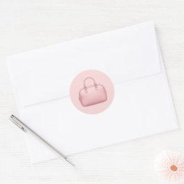 Pink Handbag Emoji Runder Aufkleber