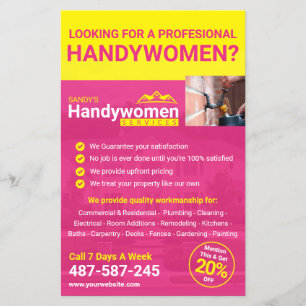 Pink Handy Women Business Flyer - Zuhause Business