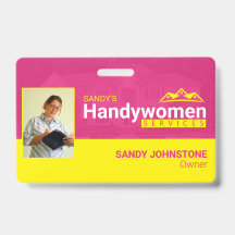 Pink Handywomen Business Metal Clip Abzeichen