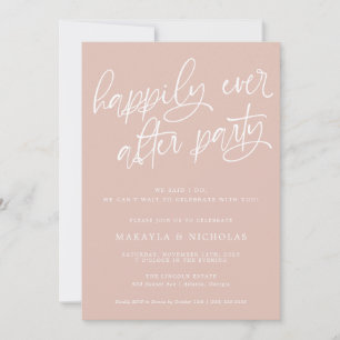 Pink Happily Ever After Party Hochzeitsempfang Einladung