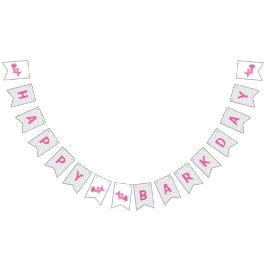 Pink Happy Barkday Banner Dackel Hund