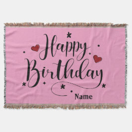 Pink Happy Birthday Decke