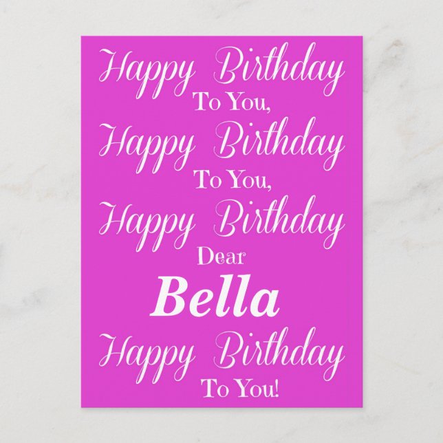 Pink Happy Birthday Postcard Postkarte (Vorderseite)