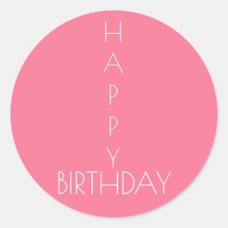 Pink Happy Birthday Sticker
