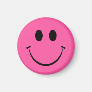 Pink Happy Face Magnet
