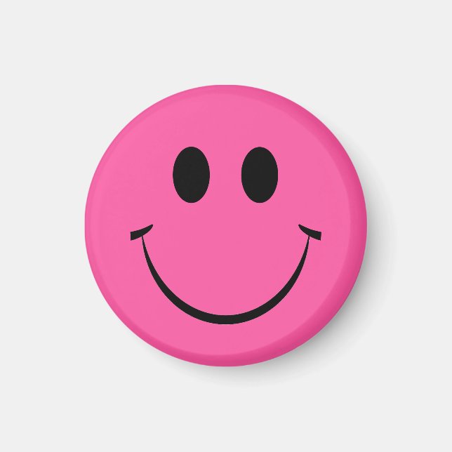 Pink Happy Face Magnet (Vorne)