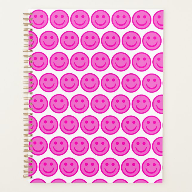Pink Happy Face Planner Planer (Vorderseite)
