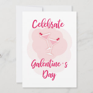 Pink Happy Galentine´s for Day Best Friend Karte