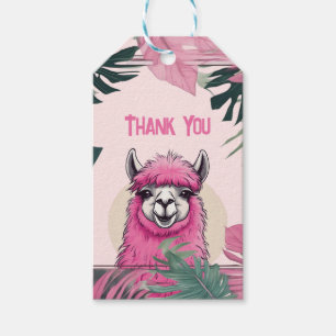 Pink Happy Lama lächeln Geschenkanhänger
