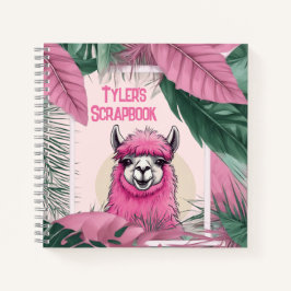 Pink Happy Lama lächeln Notizbuch