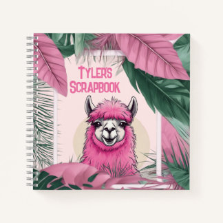 Pink Happy Lama lächeln Notizbuch