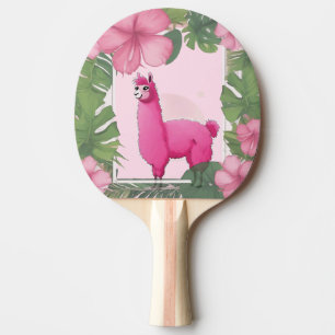 Pink Happy Lama lächeln Tischtennis Schläger
