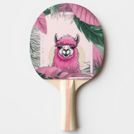 Pink Happy Lama lächeln Tischtennis Schläger