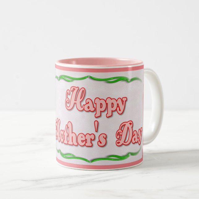 Pink Happy Mère's Day Mug (Devant droit)