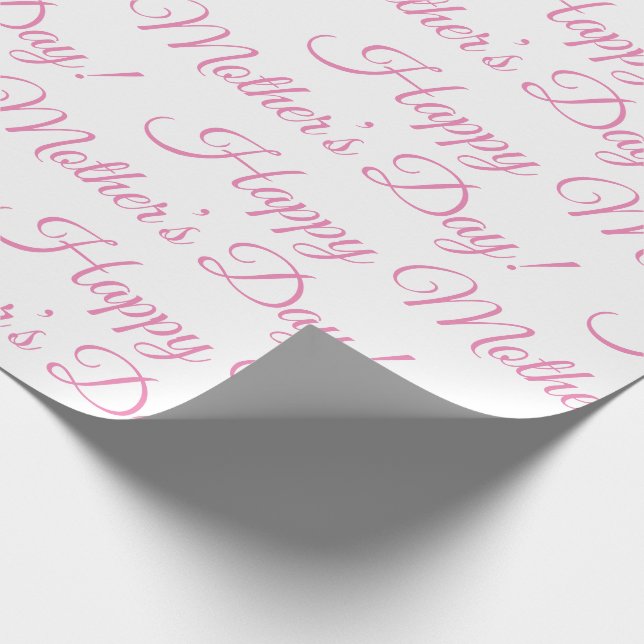 Pink Happy Mother's Day Script Holiday Geschenkpapier (Ecke)