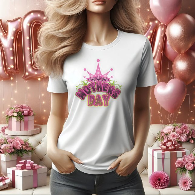 Pink Happy Mütter Tag Frauen T - Shirt (Von Creator hochgeladen)