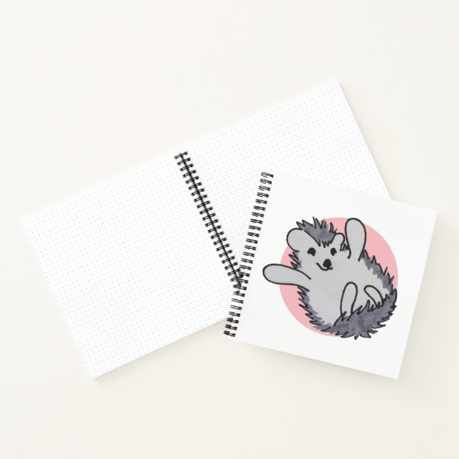 Pink Happy Niedlich Igel Notizbuch (Innenseite)