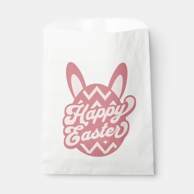 Pink Happy Oaster Bunny Geschenktütchen (Vorderseite)