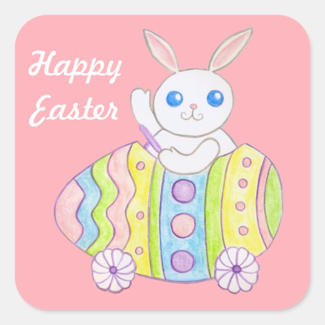 Pink Happy Oaster Stickers (Vorderseite)
