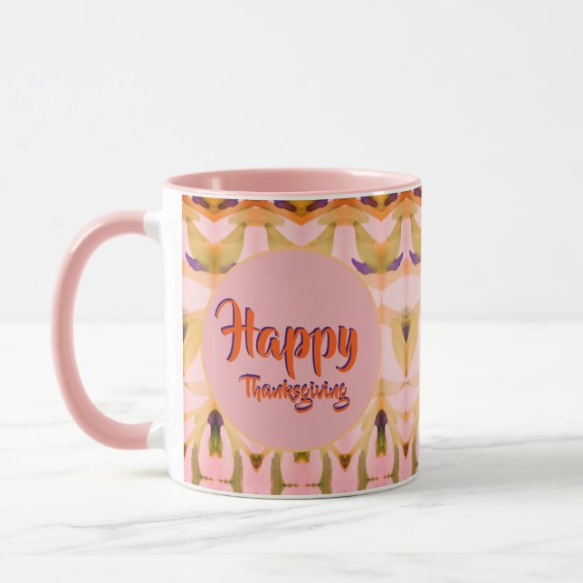 Pink Happy Thanksgiving Tasse (Links)