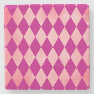 Pink Harlequin Diamond Pattern Art Untersetzer