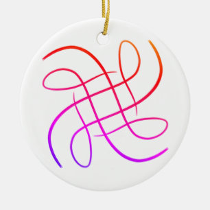 Pink Hashy Mandala #8 Keramik Ornament