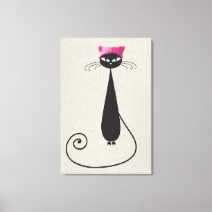 Pink Hat Kitty Cat Leinwanddruck