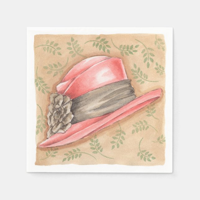 Pink Hat - Paper Napkins Serviette (Vorderseite)