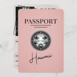 Pink Hawaii Passport Save the Date